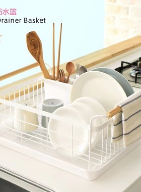 山崎实业 YAMAZAKL碗碟篮子餐盘置物架厨房筷笼筷桶勺子叉子收纳