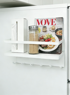 日式磁吸调味料置物架冰箱侧挂调料架厨房用品置物架调味料收纳架