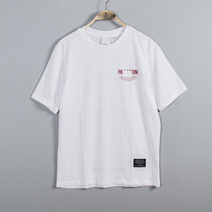 特价潮牌好货男夏季纯棉短袖T恤宽松潮款logo刺绣tee白色红字印花