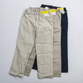 裤 非长裤 春秋季 休闲直筒九分裤 水洗纯棉宽阔阔腿裤 外贸日单男工装