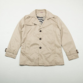 卡其色英伦风短款 风衣男经典 单排扣翻领外套商务休闲百搭上衣