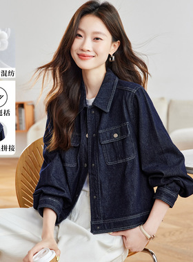 休闲韩系短款水洗牛仔外套衬衣女2026新款春秋季复古衬衣夹克薄款
