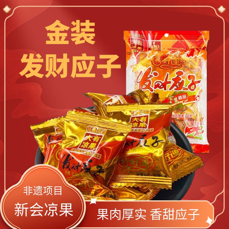 爱赢金装发财应子350g袋装开胃休闲零食年货送礼蜜饯梅子新会特产
