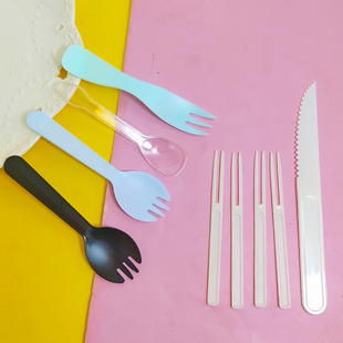 月饼刀叉一次性蛋糕叉勺水果叉子 沙拉儿童独立 单独包装塑料甜品