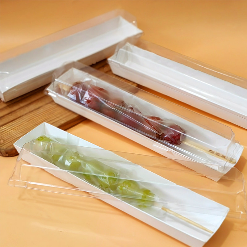 网红草莓 晴王 奶皮子糖葫芦长条包装盒 长方形糖葫芦纸盒西点盒
