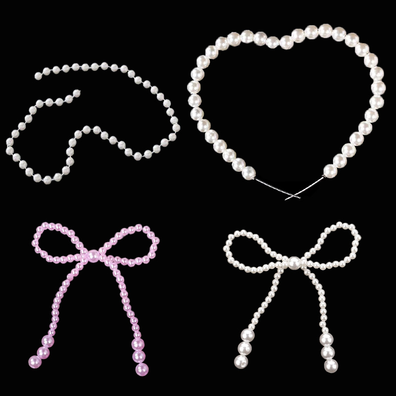 珍珠蝴蝶结珍珠爱心钻石happy