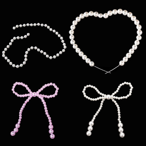 珍珠蝴蝶结珍珠爱心钻石happy