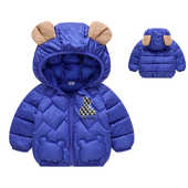 秋冬1 2儿童羽绒棉服男童女童连帽小熊轻薄外套宝宝婴幼儿保暖棉