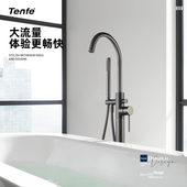 冷热水龙头花洒套装 精铜缸边式 混水阀 浴缸龙头立式 鼎菲落地式