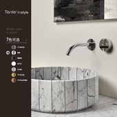 极简热熔冷热隐藏式 鼎菲拉丝镍暗装 面盆龙头精铜入墙式 墙排水龙头