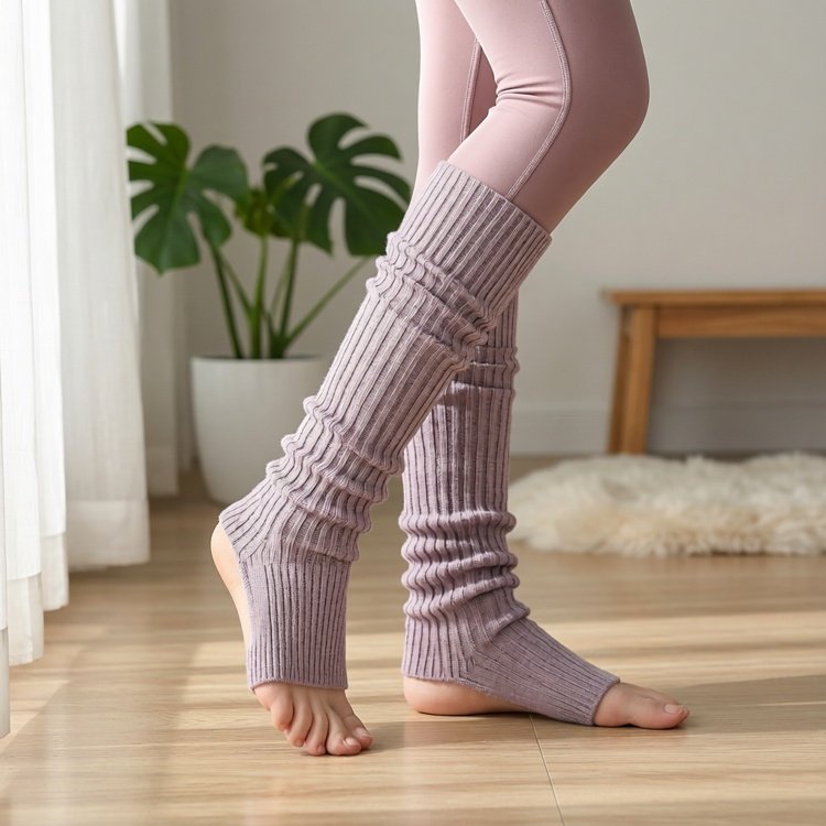 淡淡的紫色超美！竖条保暖针织露趾袜套叠穿瑜伽裤踩脚堆堆小腿套,女士内衣/男士内衣/家居服,连裤袜/打底袜,淘宝优惠券,粉丝福利购,淘宝优惠卷