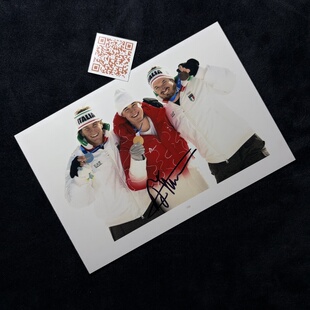 米兰冬奥会 弗兰乔冯阿尔门Franjo von ALLMEN冠军亲签照片