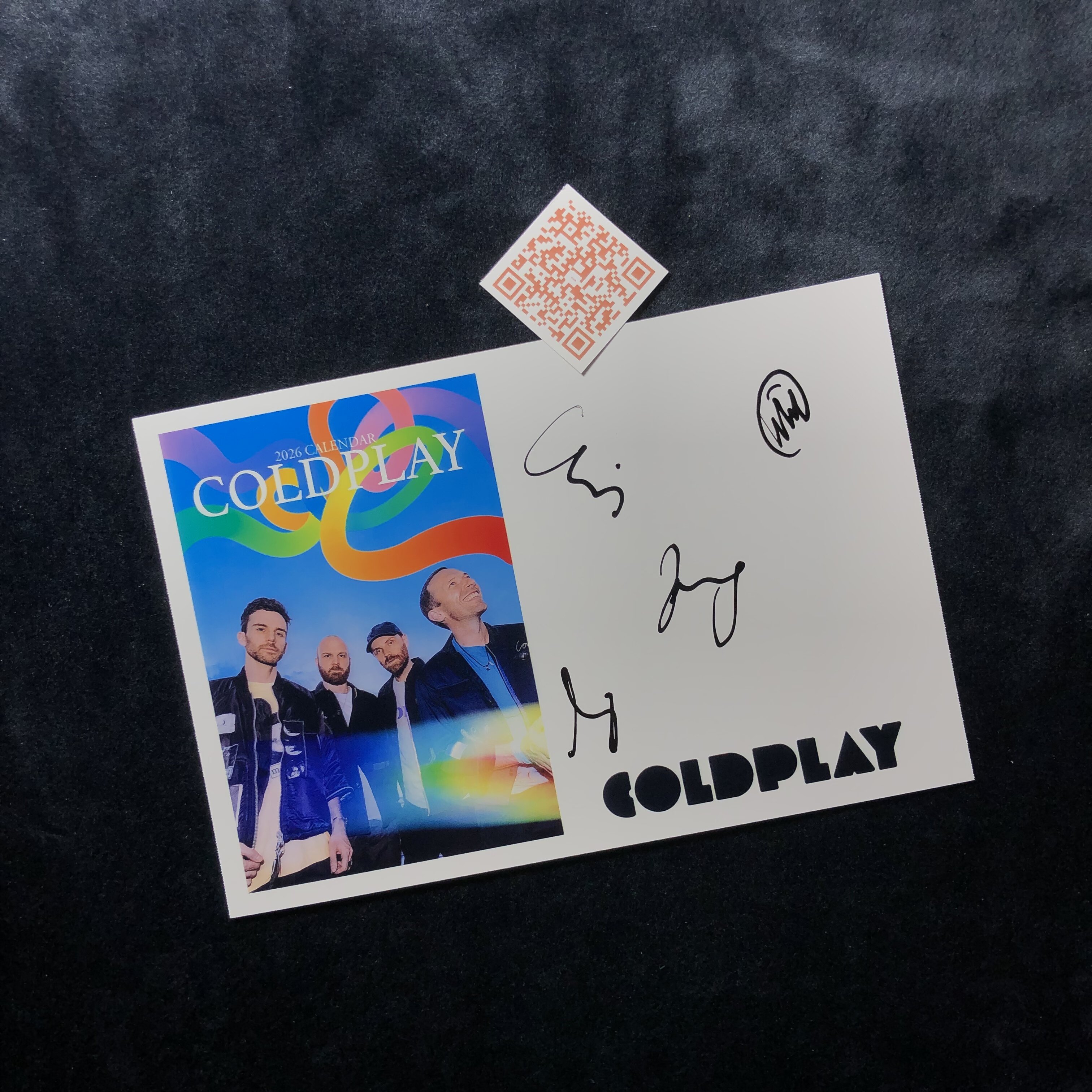 酷玩乐队 Coldplay 亲笔签名照片