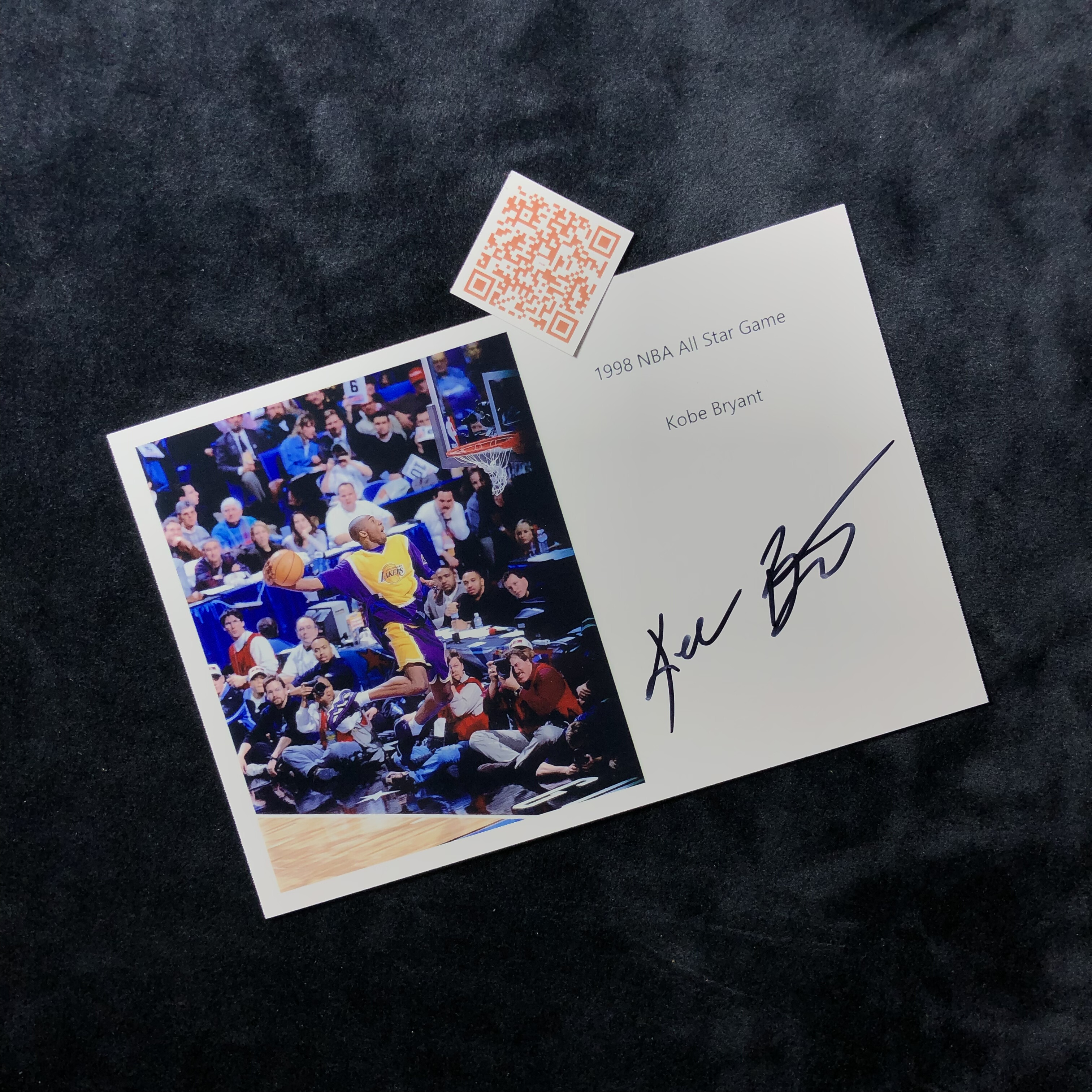 Kobe Bryant 科比 1998 NBA all star game 首届 亲笔签名照片