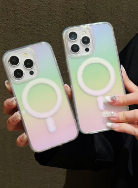 适用三星 S26 S25 S24 Ultra彩镀渐变磁吸手机壳S23plus全包S22防摔亚克力flip7 6无线充电折叠Zfold6保护套