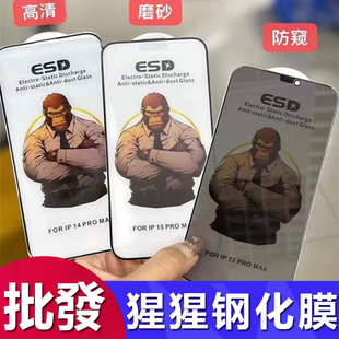 Pro 适用 霸猩ESD钢化膜 苹果11 磨砂防窥 紫光 高清 Plus电镀疏油保护膜批发 Max iPhone