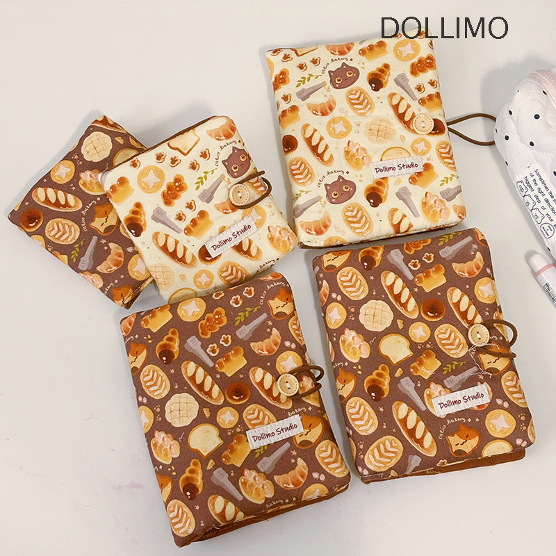 Dollimo活页本A7A6 软fufu秋冬面包布艺小猫手帐本 ins风日记本随身可拆卸空白小本子烘焙暖色高颜值盖章本子,文具电教/文化用品/商务用品,手帐/日程本/计划本,淘宝优惠券,粉丝福利购,淘宝优惠卷