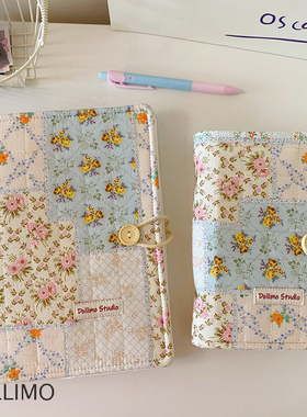 Dollimo布面文艺小碎花手账本 活页本A5A6花期清新创意ins笔记本 手账本简约可爱少女空白盖章活页日记本子
