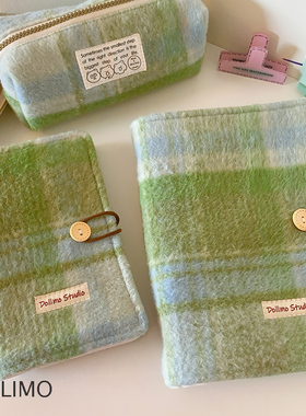 Do家 活页手账本 微醺格纹暖fufu长绒绒手帐本记事本 可爱ins风A5A6笔记本子布艺盖章活页本旅游