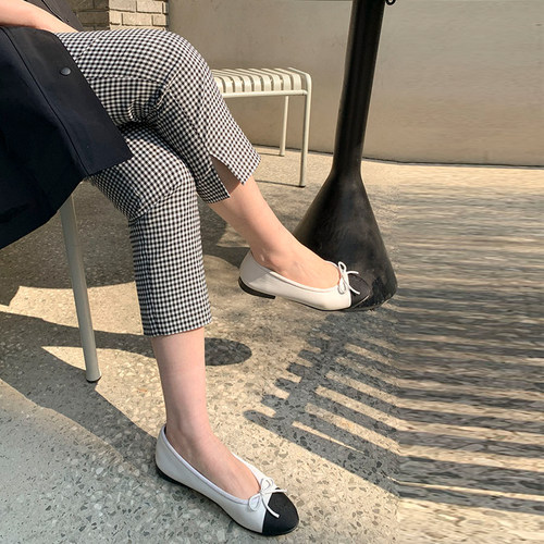 女裤夏季薄款黑白格子直筒裤