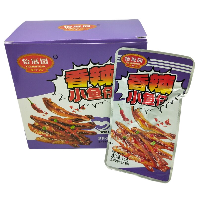 怡冠园香辣小鱼仔12g即食休闲零食独立包装解馋追剧小吃下饭菜