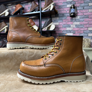 875美式工装靴子马丁英伦真皮外翻机车短靴复古男鞋户外休闲男靴