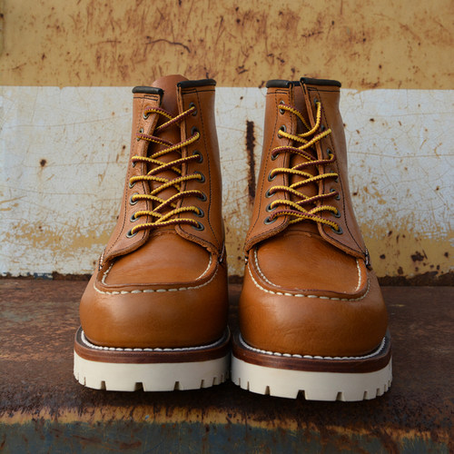 固特异重水洗3.5mm厚牛皮875工装男靴防滑耐磨橡胶发泡组合大底靴