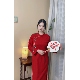 旗袍红色结婚订婚礼服回门连衣裙敬酒服 大码 自制款 胖mm新中式