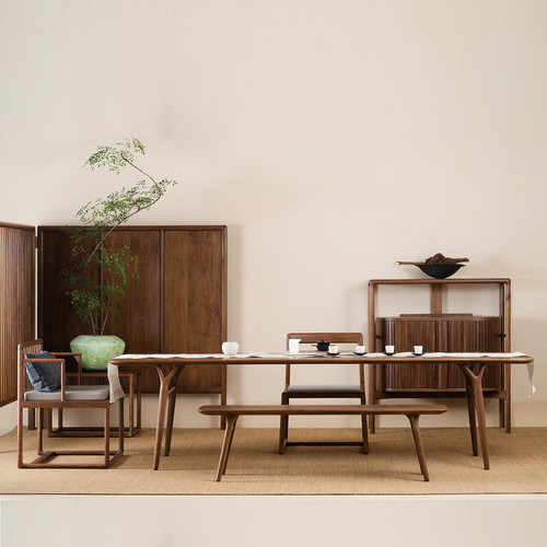 茶桌黑胡桃实木茶台1.8m2.5m