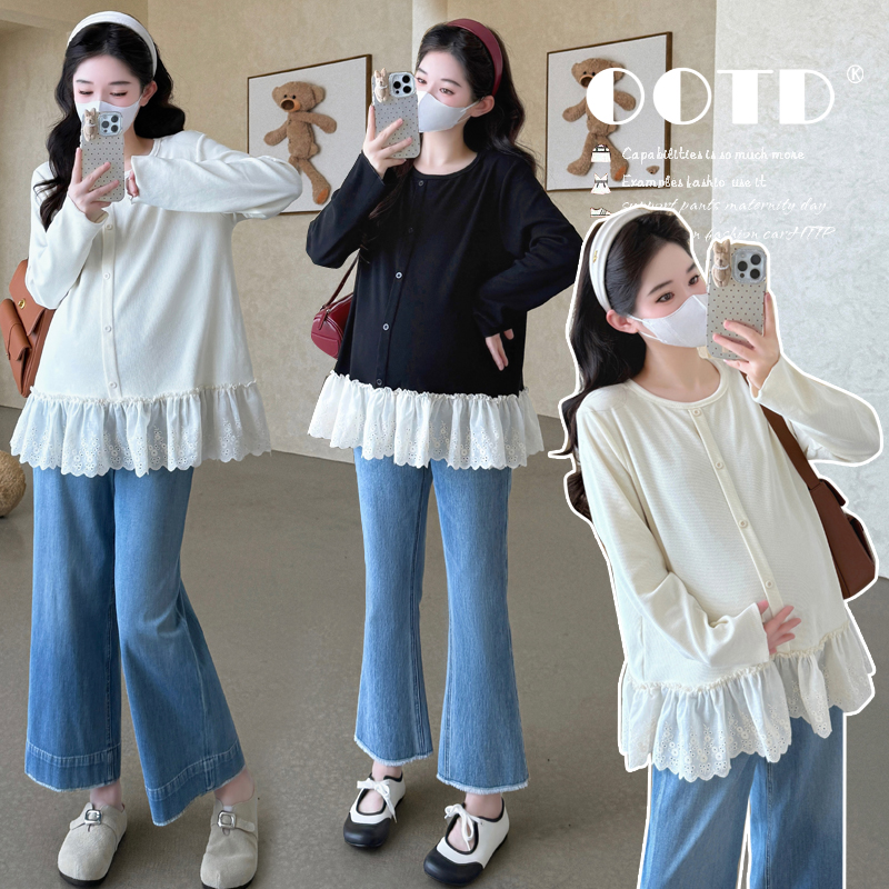 大码孕妇卫衣秋T恤小香风娃娃衫