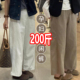 工装 春秋侧边抽绳直筒九分裤 裤 宽松奶奶裤 200斤 大码 萝卜裤 孕妇裤