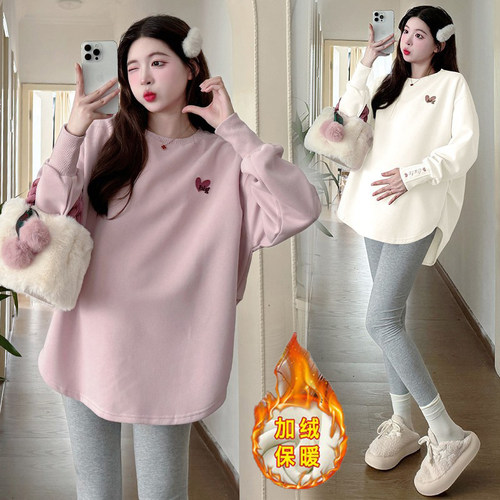 大码孕妇卫衣秋冬T恤上衣女减龄