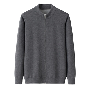 鄂尔多斯市精纺山羊绒男开衫 男外套 精纺纯羊绒双股双提加厚羊绒衫