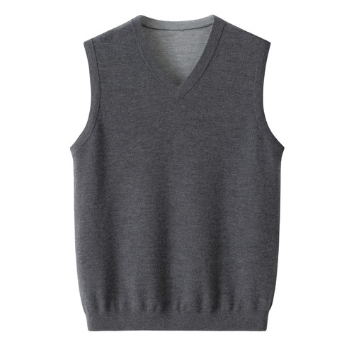 其乐绒绒精纺羊绒双股加厚男背心