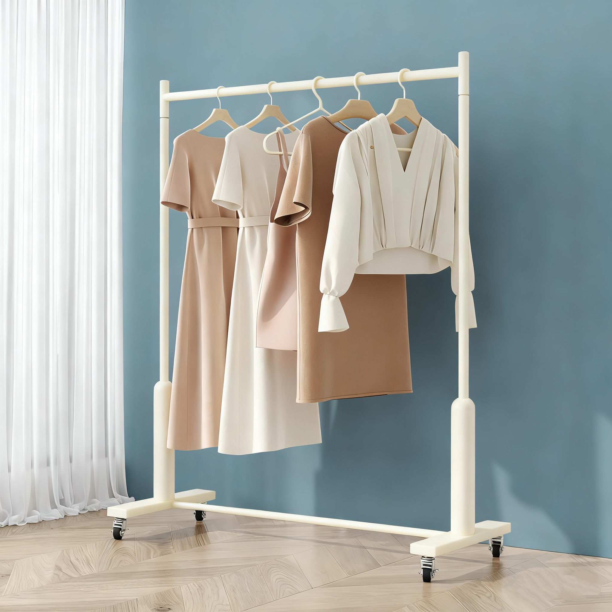 服装店展示架落地式女装店货架陈列挂衣架结实伸缩可移动衣服架子