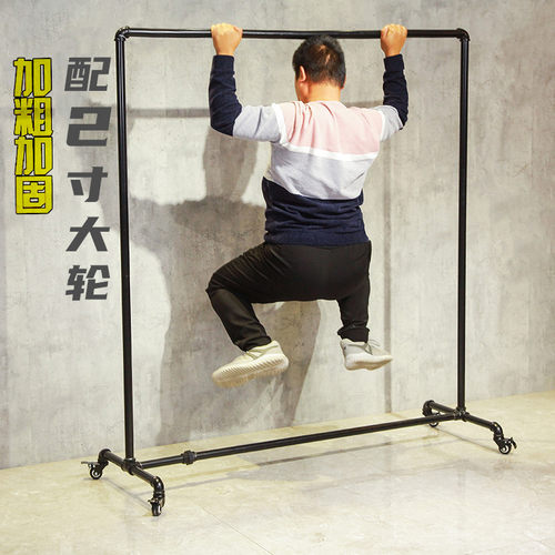 服装展示架水管镀锌带滑轮加厚