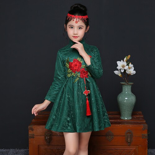 女童旗袍汉服唐装中国风公主裙