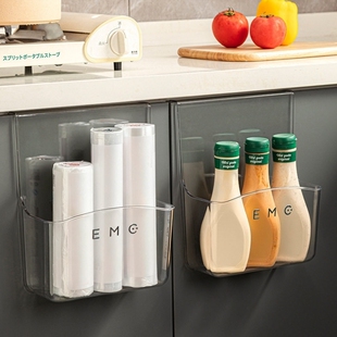 厨房调料品置物架柜门内侧壁挂式收纳盒整体橱柜门挂篮调味瓶收纳