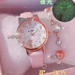 2023新款儿童手表女孩小学生初中女款防水女童只看时间石英电子表