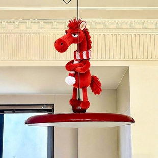 新年马年装饰挂件贺年门挂红色小马挂件吊灯装饰玩偶包挂门把手套