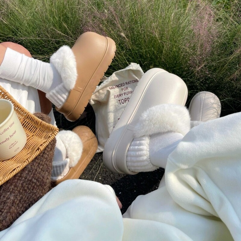 eva防水棉鞋女秋冬季外穿新款加绒保暖面包鞋可拆卸包跟棉拖鞋女