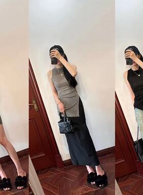 MCHIC | 正确资源 realy al*  天丝羊毛不规则开衩背心 三色