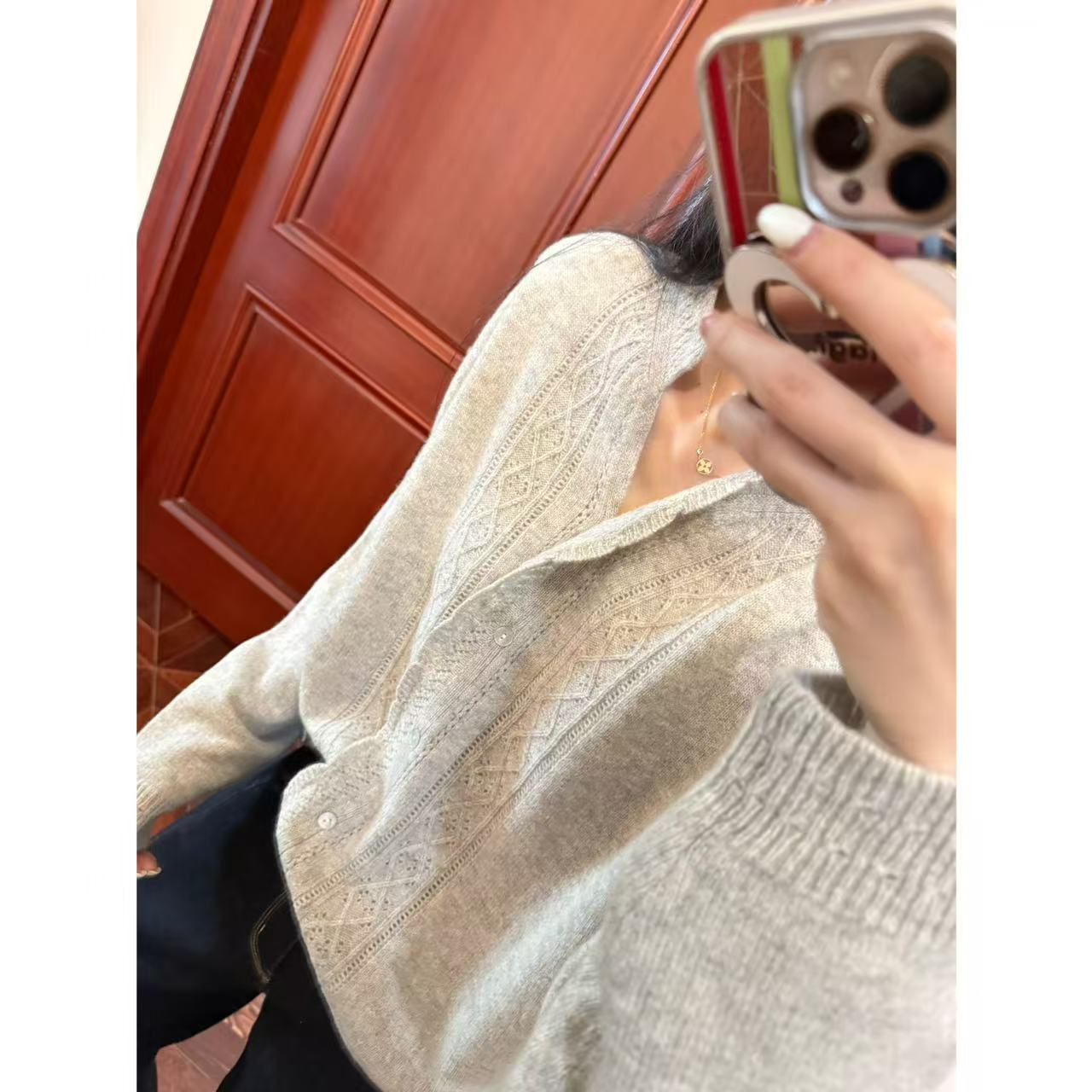 MCHIC | 谁穿谁美~fever私服同款 fab*荷叶边针织羊毛毛衣