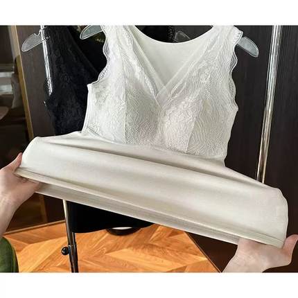 MCHIC | 贵1400+ 美！华~高端线yue~二合一 磨毛蚕丝内里保暖背心