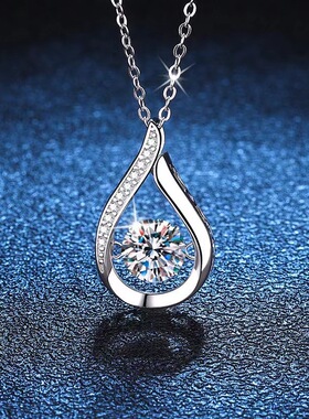 直播爆款锆石吊坠女项链1克拉韩国风灵动水滴莫桑石吊坠厂家