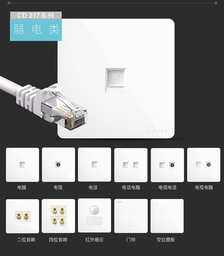 浙江德力西五孔插座开关86型