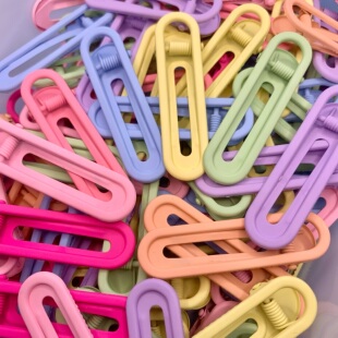 夏日糖果色手感漆儿童无痕发夹碎发刘海夹一字夹边夹顶夹鸭嘴夹