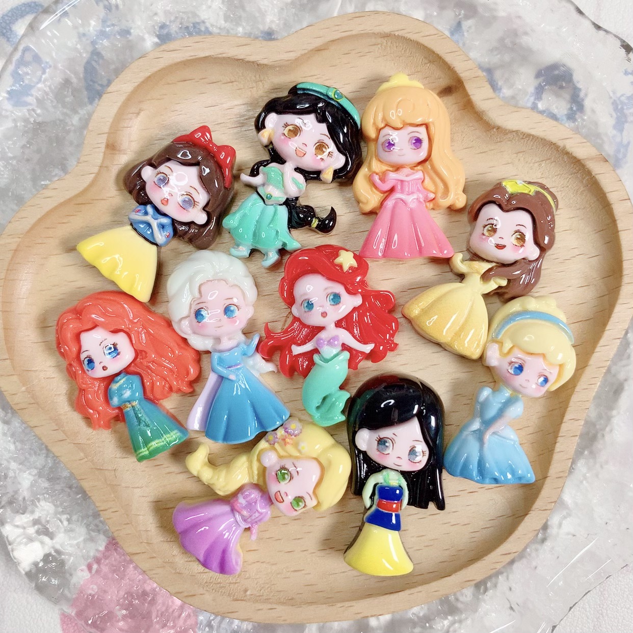 卡通小公主手工diy发夹树脂配件