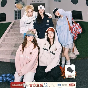 刺绣字母开衫 复古400g重磅男女款 nism美式 连帽外套 28W品牌lem