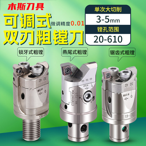 双刃粗镗刀可调式锯齿加强镗头